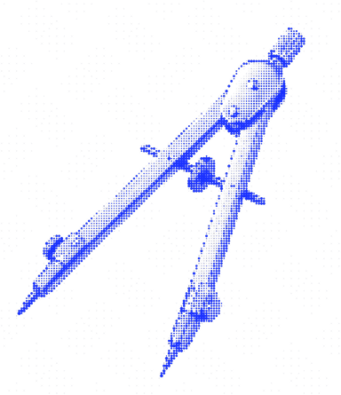 Halftone compass illustration