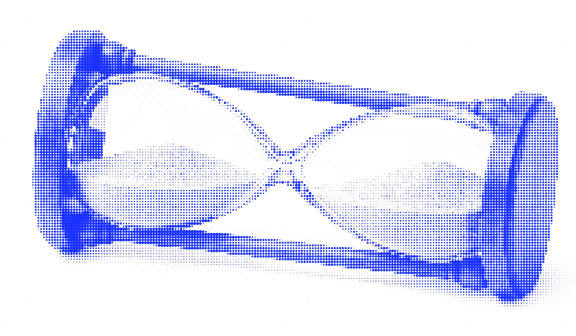 Halftone hourglass illustration